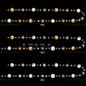 Online Party Supplies Australia 4m Metallic Silver Circle Star Paper Garland