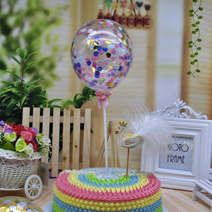 5" Mini Multi Coloured Confetti Balloon Cake Topper Kit