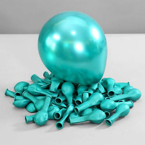 5 Inch Chrome Mini Latex Party Balloon 10 Pack - mint green