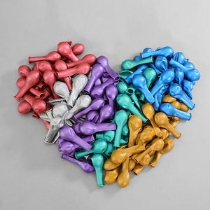 5 Inch Chrome Mini Latex Party Balloon 10 Pack - Multi Colours