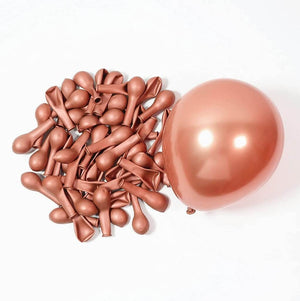 5 Inch Chrome Mini Latex Party Balloon 10 Pack - metallic chrome rose gold
