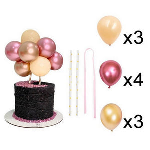 5" Mini Chrome Gold & Champagne Latex Balloon Garland Cake Topper Kit