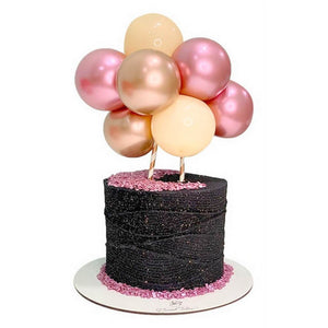 5" Mini Chrome Gold & Champagne Latex Balloon Garland Cake Topper Kit