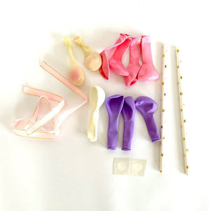 Mini Confetti Latex Balloon Garland Cake Topper Kit - Pink & Purple