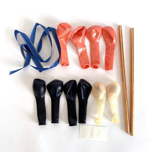 Mini Rose Gold & Navy Blue Latex Balloon Garland Cake Topper Kit