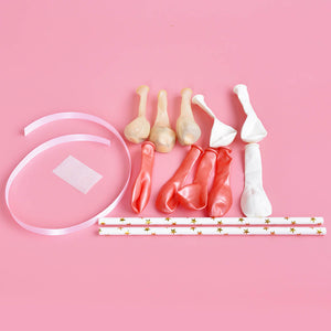 Mini Confetti Latex Balloon Garland Cake Topper Kit - Rose Gold & White