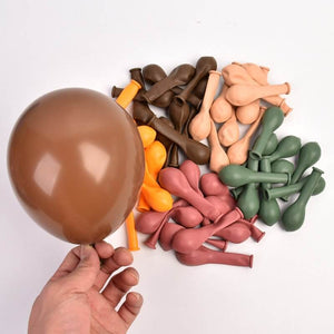 5 Inch Mini Vintage Retro Colour Latex Balloon 10 Pack - Dark brown