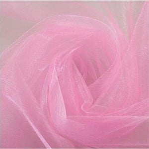48cm x 5m Shimmer Sheer Pink Crystal Organza - Wedding Chair Sashes and Backdrop Decorations