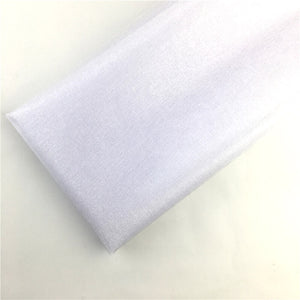 48cm x 5m Shimmer Sheer White Crystal Organza - Wedding Chair Sashes and Backdrop Decorations