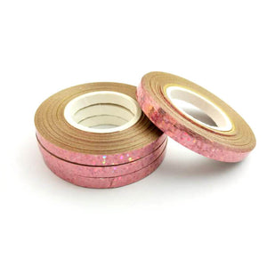 Holographic Laser Rose Gold Foil Curling Ribbon Roll - 5mm*10m