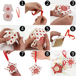 Merry Christmas Treat Box folding instructions - Christmas Gift Packaging and Holiday Present Wrapping Ideas