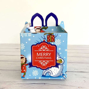 Blue Red Merry Christmas Happy Little People Treat Box 5 Pack