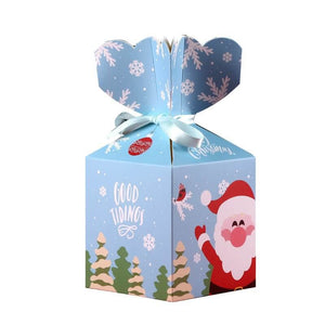 Cute Light Blue Santa Loot Box 5 Pack - Christmas Gift Packing/ Cookie Wrapping Ideas