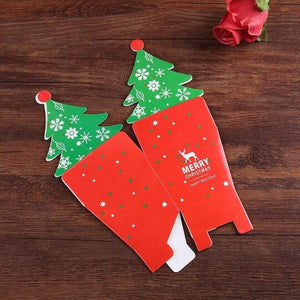 Red Green Christmas Tree Gift Box 5 Pack - Christmas Gift Packing/ Cookie Wrapping Ideas