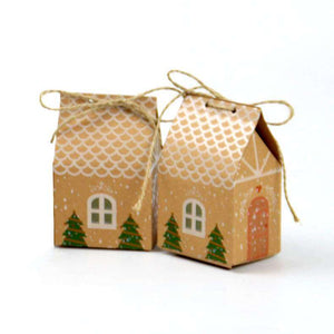 Kraft Christmas Treat House Box 5 Pack - Christmas Gift Packaging and Cookie Wrapping Ideas
