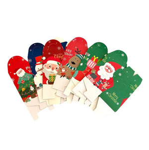 Mini Christmas Paper Treat Tote Bag with Handle 5 Pack - Holiday Gift Packaging and Goodie Box Wrapping Ideas