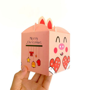 Red Pink Happy Pig Face & Xmas Mitts Gift Box 5 Pack