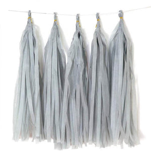 paper grey Tissue Tassel Garlands - Online Party Supplies