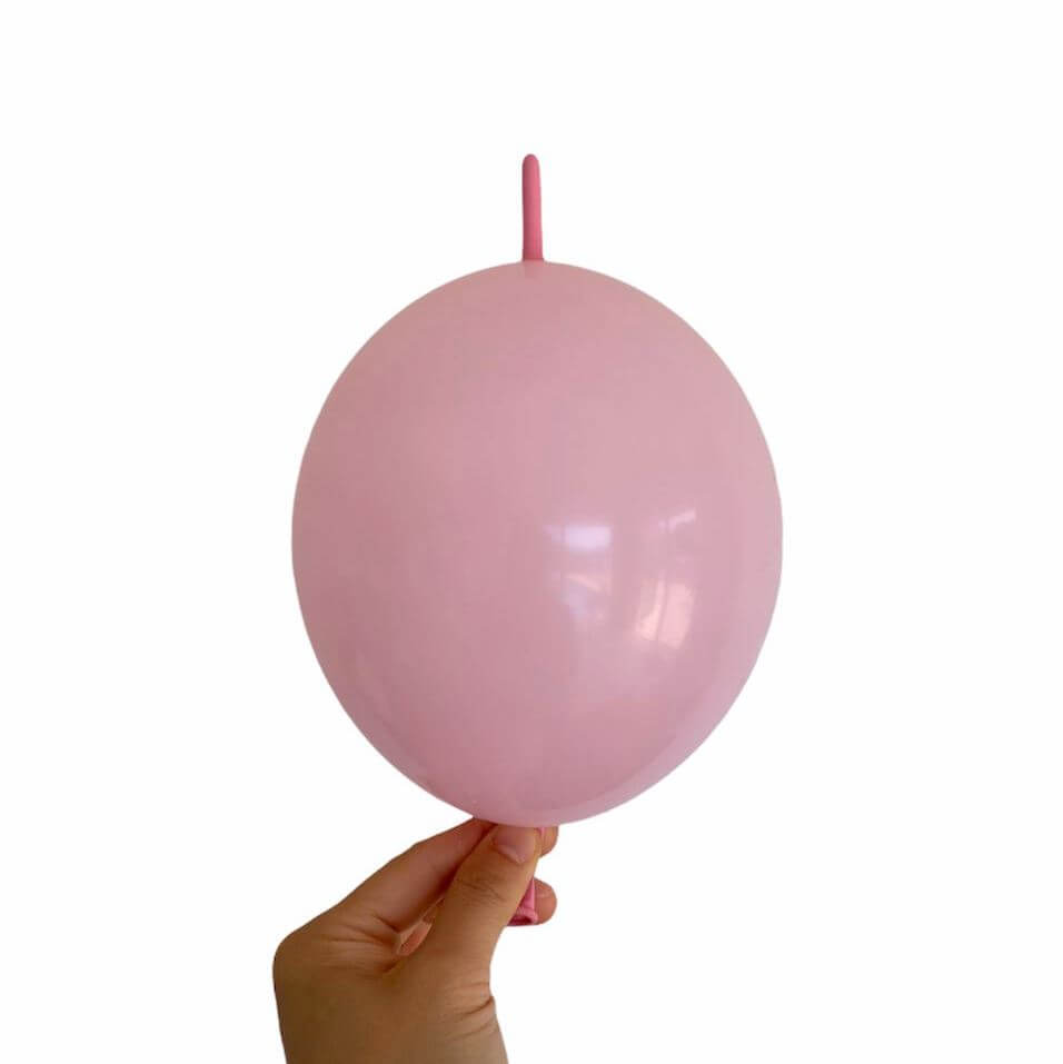 6" Latex Linking Tail Balloon 10 Pack - Baby Pink