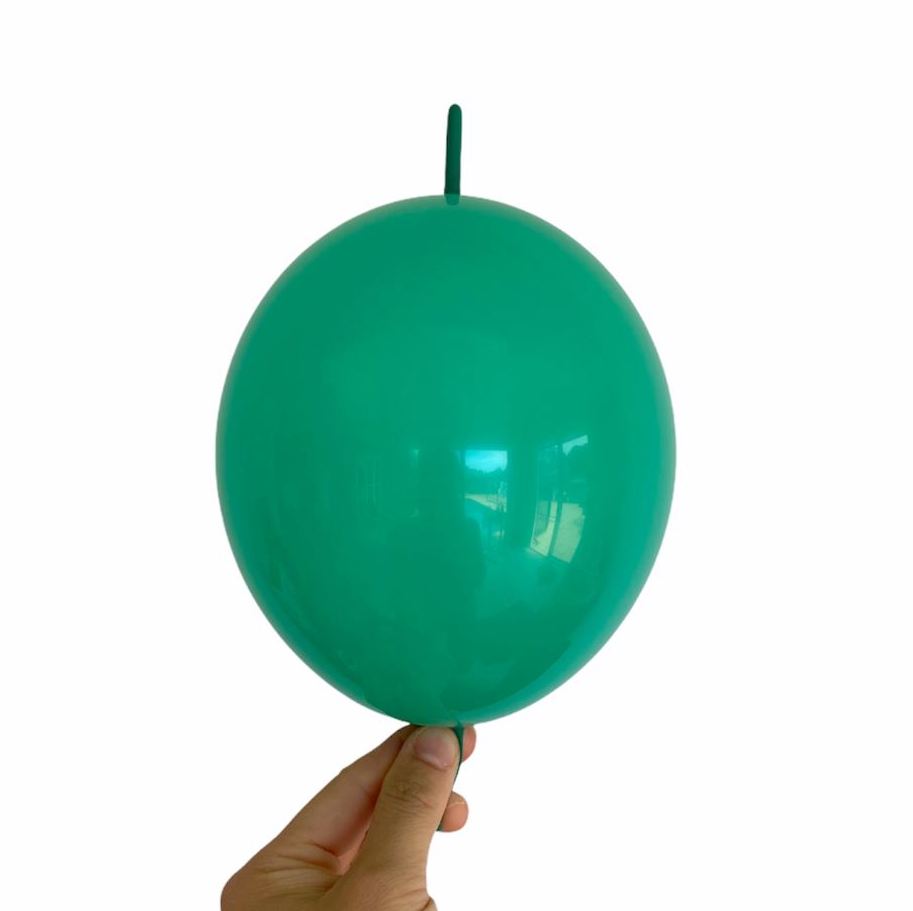 6 inch Latex Linking Tail Balloon 10 Pack - green