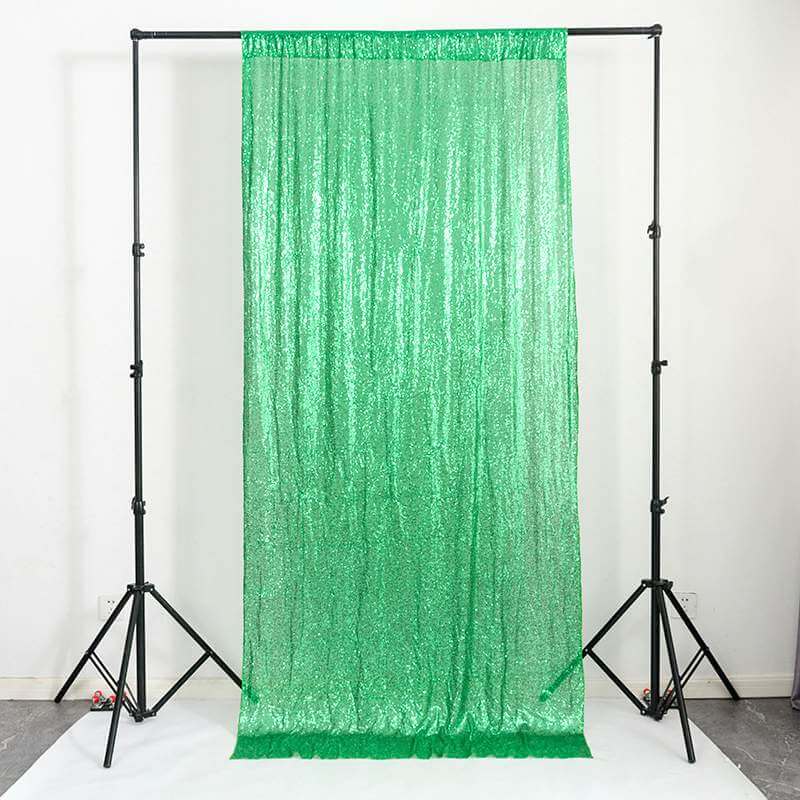 Green Shimmer Sequin Wall Backdrop Curtain - 60cm x 240cm