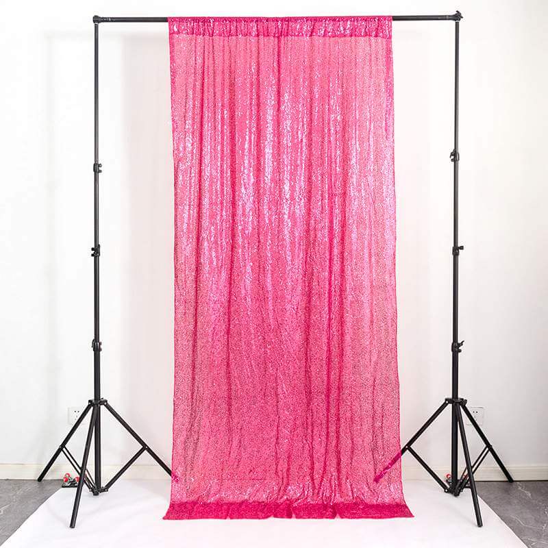 Hot Pink Shimmer Sequin Wall Backdrop Curtain - 60cm x 240cm