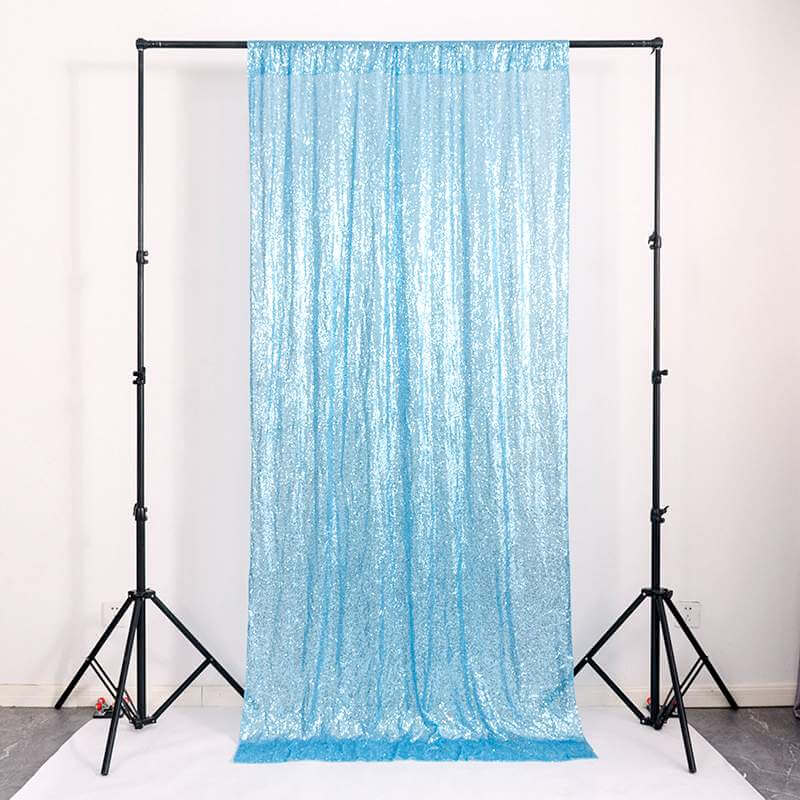 Sky Blue Shimmer Sequin Wall Backdrop Curtain - 60cm x 240cm