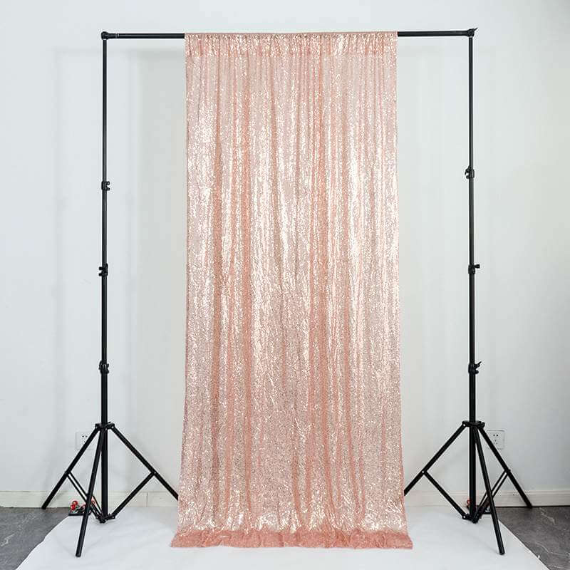 Rose Gold Shimmer Sequin Wall Backdrop Curtain - 60cm x 240cm