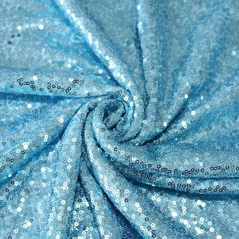 Round Sparkling Blue Sequin Tablecloth Cover - 60cm, 80cm, 100cm, 120cm