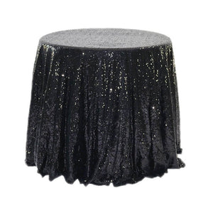 Round Sparkling Black Sequin Tablecloth Cover - 60cm, 80cm, 100cm, 120cm