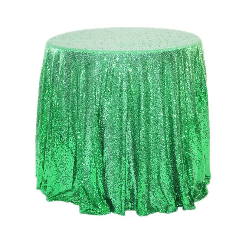 Round Sparkling Green Sequin Tablecloth Cover - 60cm, 80cm, 100cm, 120cm