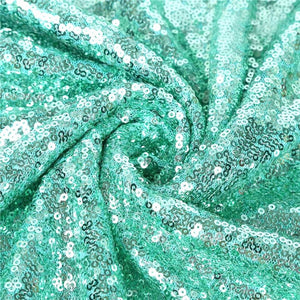 Round Sparkling Tiffany Blue Sequin Tablecloth Cover - 60cm, 80cm, 100cm, 120cm