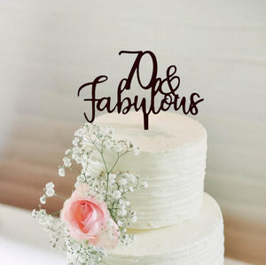 Acrylic Black 70 & Fabulous Cake Topper