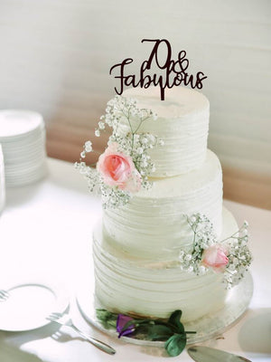 Acrylic Black 70 & Fabulous Cake Topper