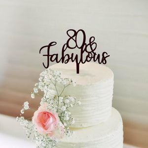 Acrylic Black 80 & Fabulous Cake Topper