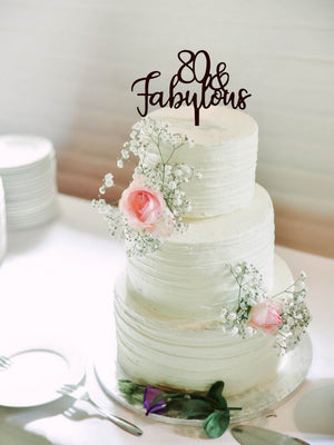 Acrylic Black 80 & Fabulous Cake Topper