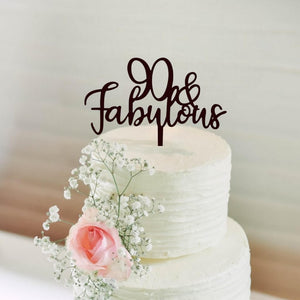 Acrylic Black 90 & Fabulous Cake Topper