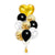 Black Gold & White Heart Balloon Bouquet - 9 Pieces