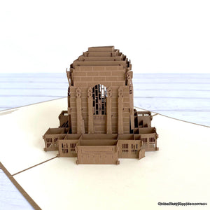 Handmade Anzac Memorial 3D Pop Up Greeting Card - World Famous Building Pop Cards Australia