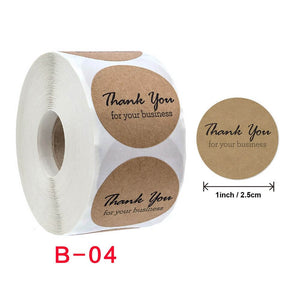 2.5cm Round Kraft Paper Thank You For Your Business Sticker 50 Pack - B04