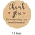 2.5cm Round Kraft Paper Thank You For Supporting Our Small Business Sticker 50 Pack - D12