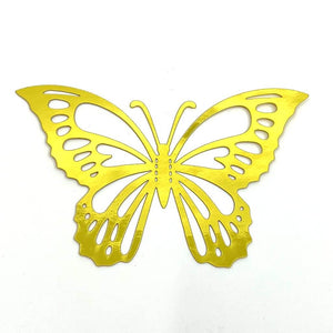 3D Removable Paper Butterfly Wall Sticker 3 Size 12 Pack - Metallic Gold - HB002