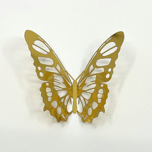 3D Removable Paper Butterfly Wall Sticker 3 Size 12 Pack - Metallic Gold - HB006