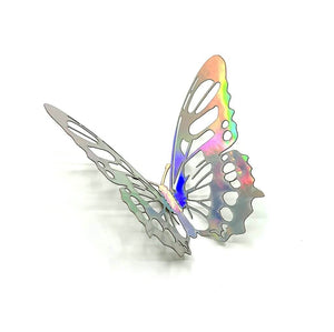 3D Removable Paper Butterfly Wall Sticker 3 Size 12 Pack - Metallic Silver - HB006-S