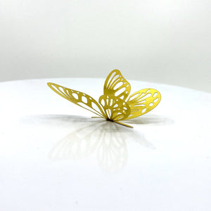 3D Removable Paper Butterfly Wall Sticker 3 Size 12 Pack - Metallic Gold - HB007