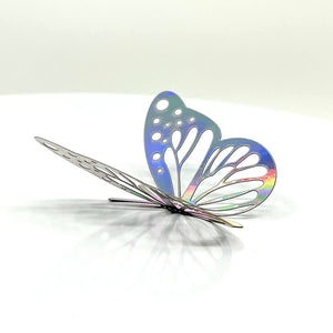 3D Removable Paper Butterfly Wall Sticker 3 Size 12 Pack - Metallic Silver - HB011-S