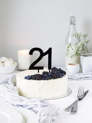 acrylic black Number 21 Cake Topper