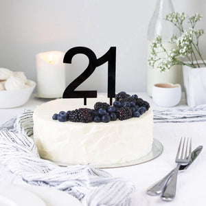 acrylic black Number 21 Cake Topper