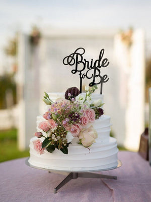 Acrylic Black 'Bride To Be' Wedding Hen Party Bridal Shower Cake Topper