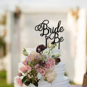 Acrylic Black 'Bride To Be' Wedding Hen Party Bridal Shower Cake Topper